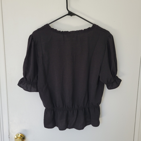 Topshop Short-sleeved Morgan Ruffle Trim Blouse - Picture 2 of 3